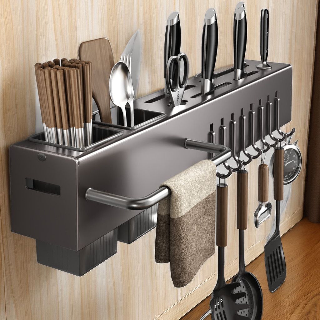 Giá đỡ dao bạc như tỷ miễn phí đục lỗ nhà bếp đa chức năng hộp đũa cắm d