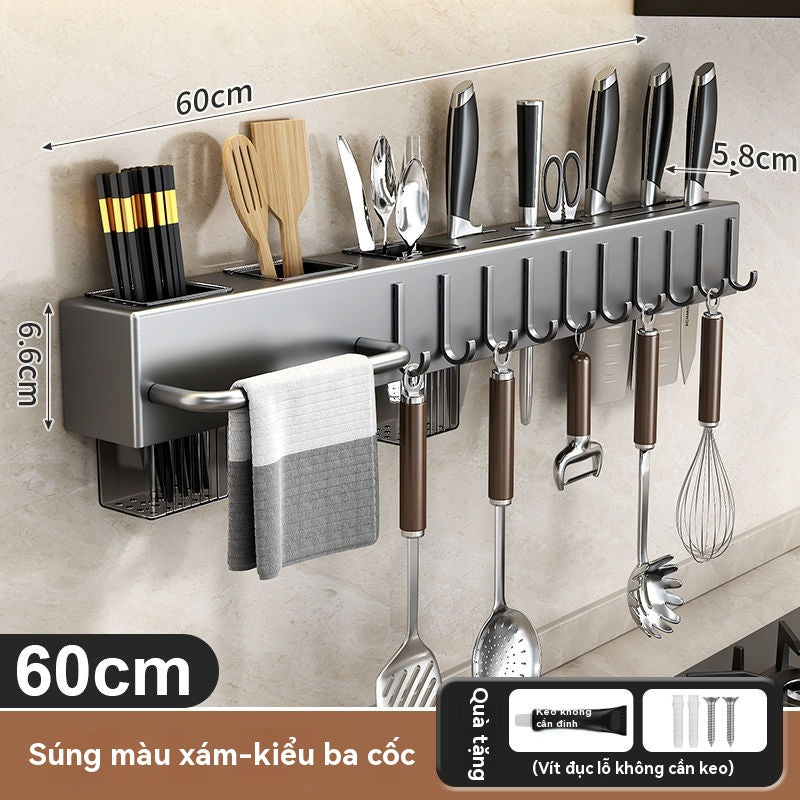 Giá đỡ dao bạc như tỷ miễn phí đục lỗ nhà bếp đa chức năng hộp đũa cắm d