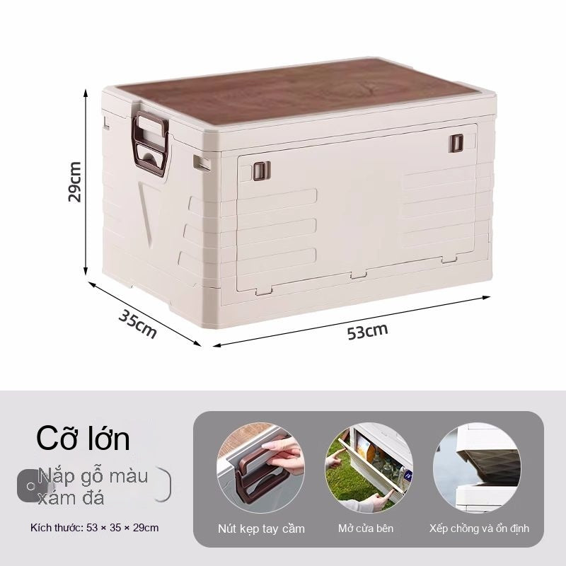 Hộp lưu trữ cắm trại, cốp xe, hộp tổ chức, hộp lưu trữ dã ngoại cắm trại, hộp lưu trữ ngoài trời gấp