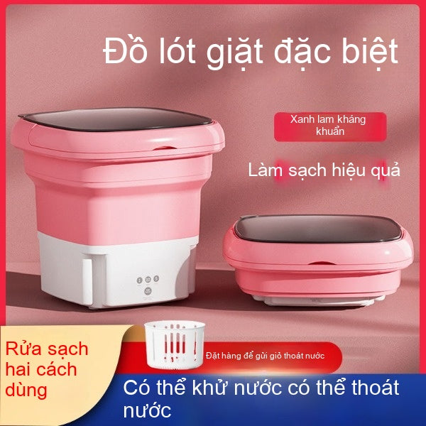 Máy giặt gấp mini khử trùng ánh sáng xanh nhỏ có thể khử nước di động rửa sạch mộ