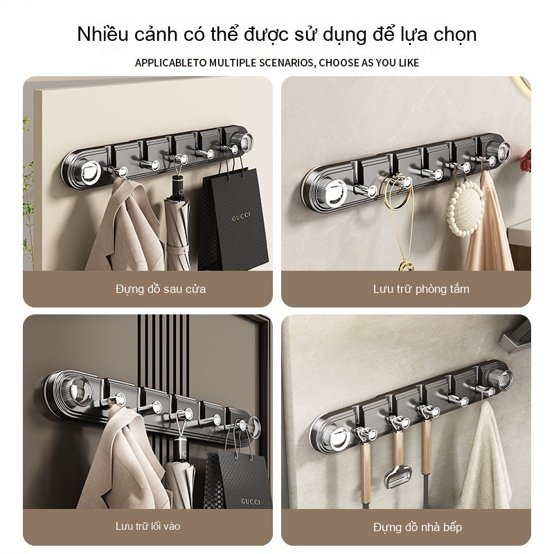 Móc treo phía sau cửa cốc hút móc dính miễn phí đục lỗ mạnh mẽ chịu tải treo tường móc vào cửa treo