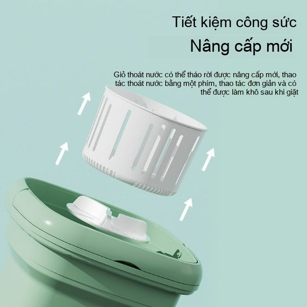 Máy giặt gấp mini khử trùng ánh sáng xanh nhỏ có thể khử nước di động rửa sạch mộ