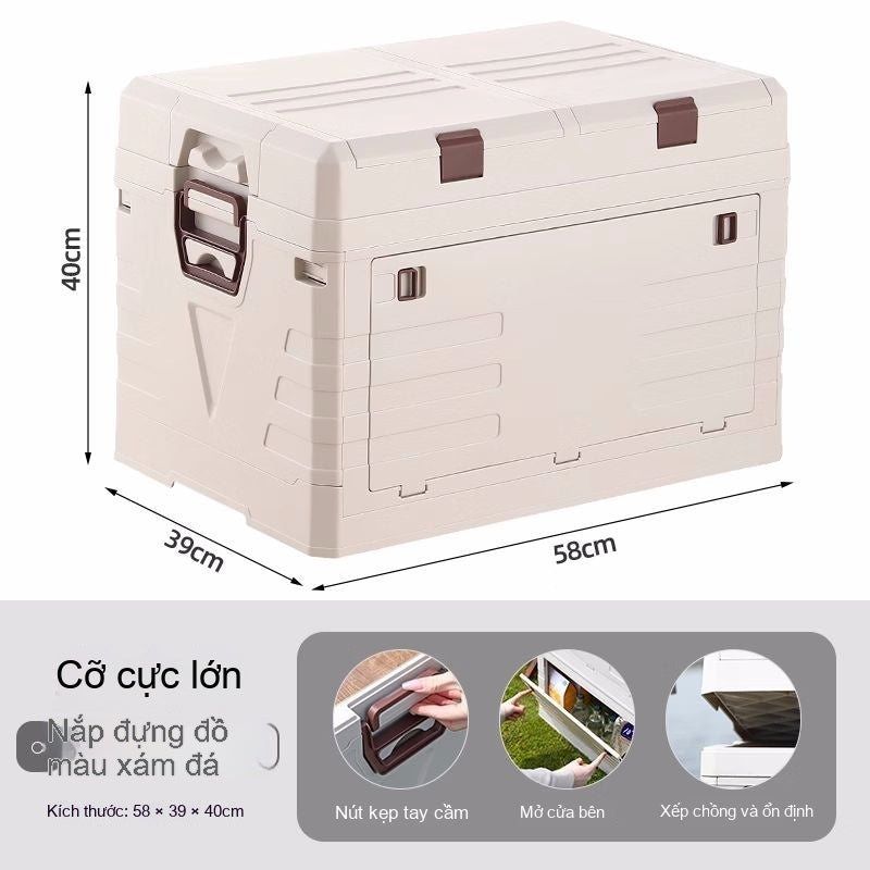Hộp lưu trữ cắm trại, cốp xe, hộp tổ chức, hộp lưu trữ dã ngoại cắm trại, hộp lưu trữ ngoài trời gấp