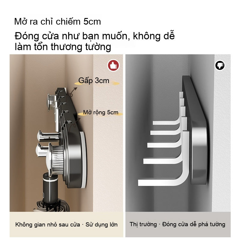 Móc treo phía sau cửa cốc hút móc dính miễn phí đục lỗ mạnh mẽ chịu tải treo tường móc vào cửa treo