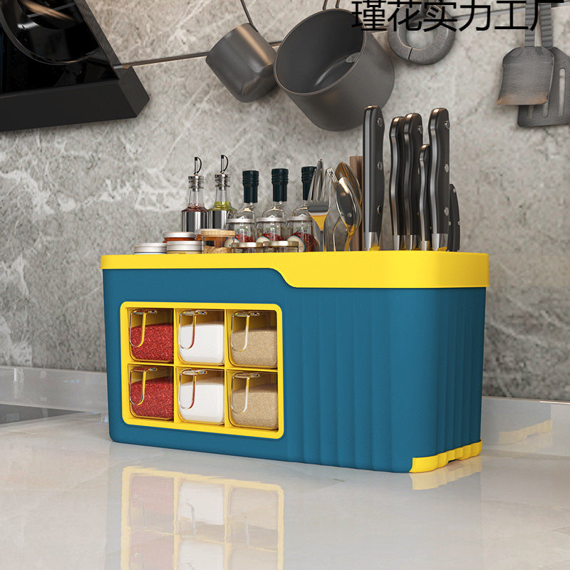 Hộp gia vị kết hợp bộ nhà bếp đa chức năng gia vị muối lon gia vị