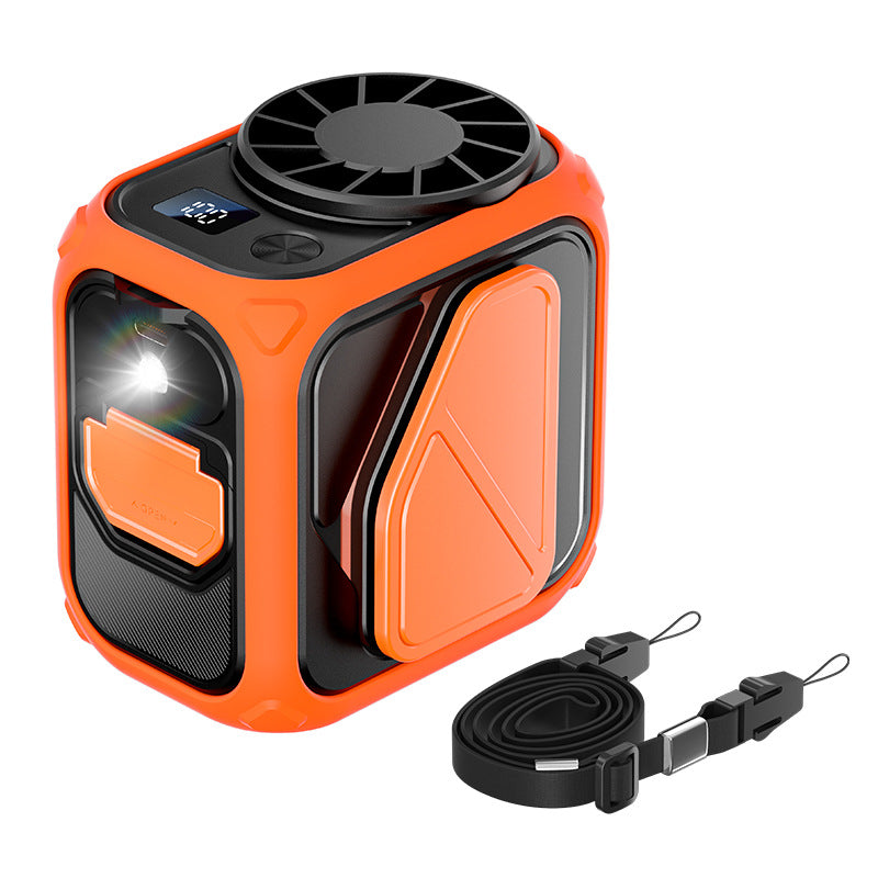 Quạt treo eo ngoài trời Quạt thắt lưng di động USB quạt sạc gió lớn Quạt treo cổ đa chức năng0511