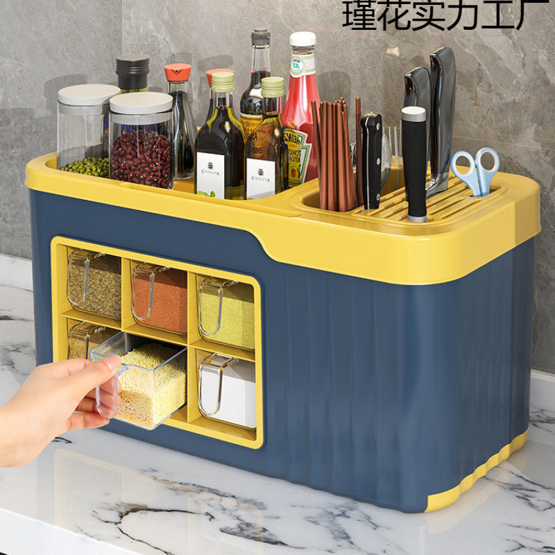 Hộp gia vị kết hợp bộ nhà bếp đa chức năng gia vị muối lon gia vị