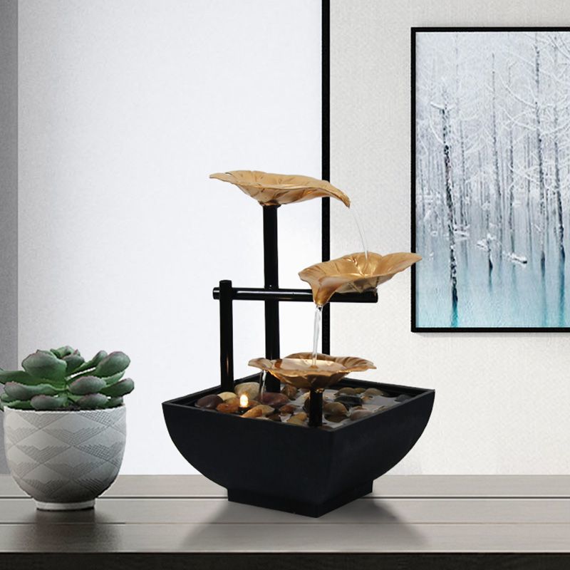 Đồ trang trí nước chảy bảy màu gốm tuần hoàn nước chiêu tài phòng khách văn phòng đồ trang trí nhà c