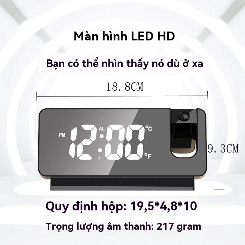 Đồng hồ báo thức đầy đủ chức năng thông minh đồng hồ phát sáng sáng