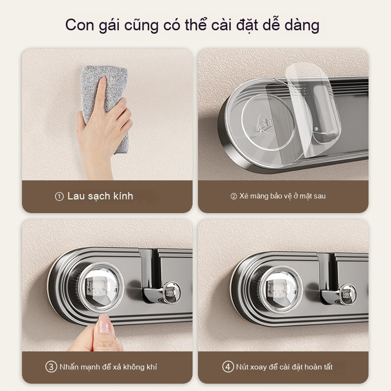 Móc treo phía sau cửa cốc hút móc dính miễn phí đục lỗ mạnh mẽ chịu tải treo tường móc vào cửa treo