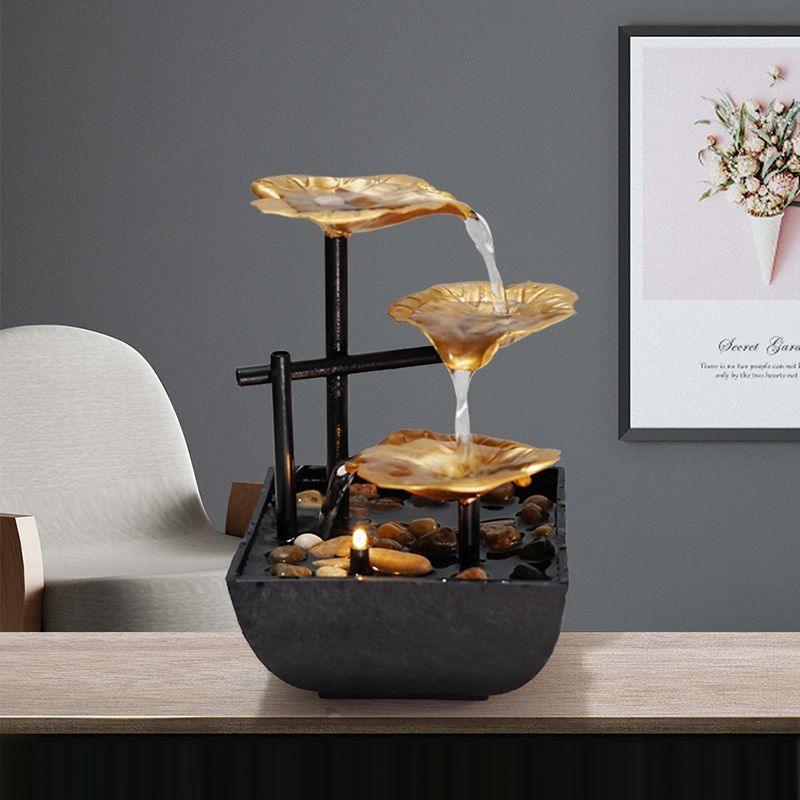 Đồ trang trí nước chảy bảy màu gốm tuần hoàn nước chiêu tài phòng khách văn phòng đồ trang trí nhà c