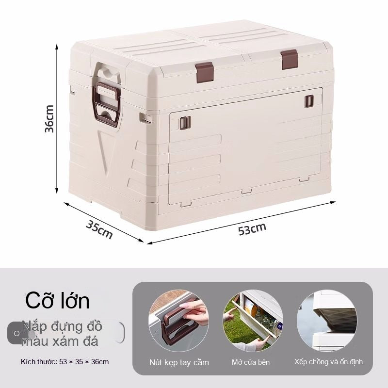 Hộp lưu trữ cắm trại, cốp xe, hộp tổ chức, hộp lưu trữ dã ngoại cắm trại, hộp lưu trữ ngoài trời gấp