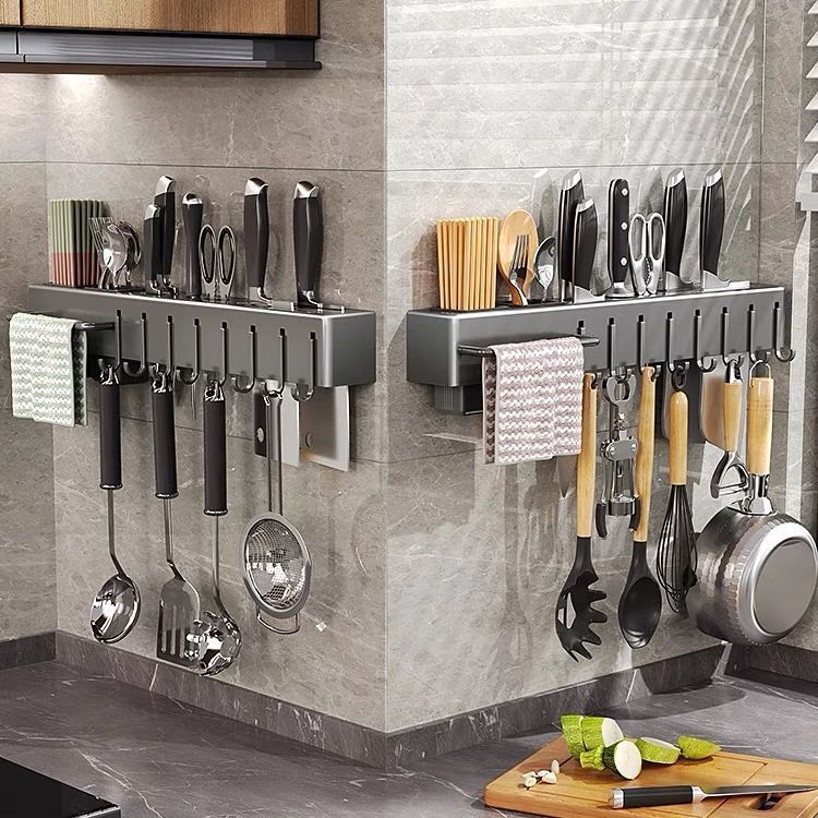 Giá đỡ dao bạc như tỷ miễn phí đục lỗ nhà bếp đa chức năng hộp đũa cắm d
