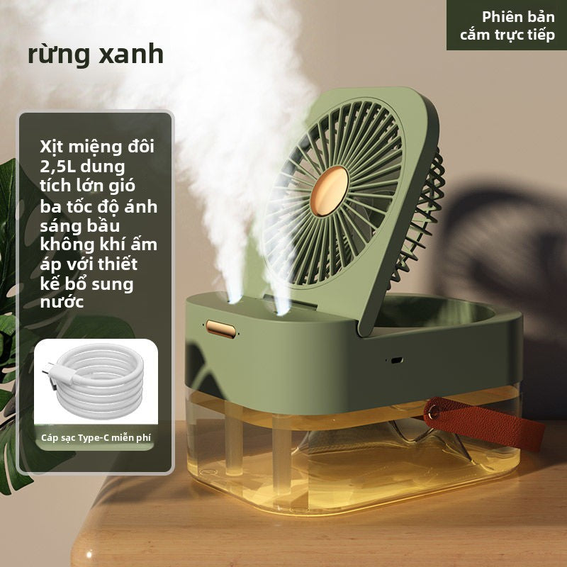 quạt tạo độ ẩm phun nước làm mát bằng quạt tạo độ ẩm 2 trong 1 ký túc xá sinh viên USB văn phòng máy tính để bàn si