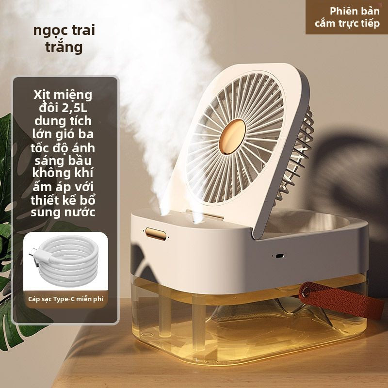 quạt tạo độ ẩm phun nước làm mát bằng quạt tạo độ ẩm 2 trong 1 ký túc xá sinh viên USB văn phòng máy tính để bàn si