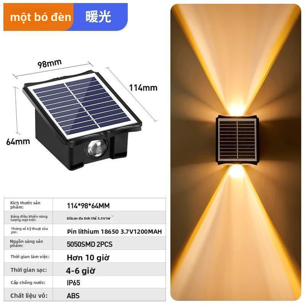 Đèn sân năng lượng mặt trời mới ngoài trời không thấm nước bên ngoài tường trang trí ngoài trời tườn
