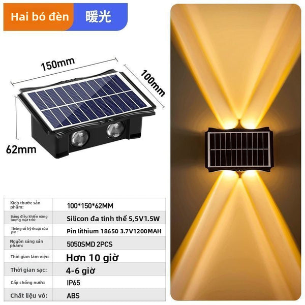 Đèn sân năng lượng mặt trời mới ngoài trời không thấm nước bên ngoài tường trang trí ngoài trời tườn