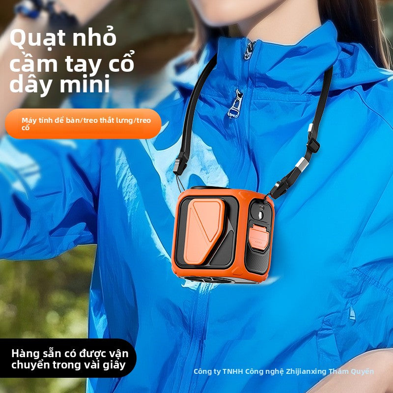 Quạt treo eo ngoài trời Quạt thắt lưng di động USB quạt sạc gió lớn Quạt treo cổ đa chức năng0511