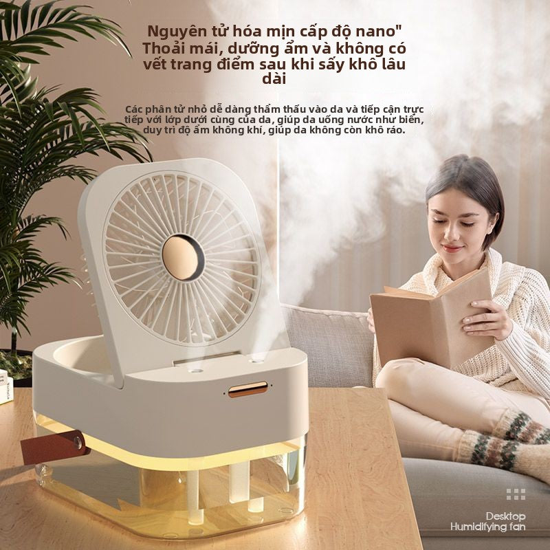 quạt tạo độ ẩm phun nước làm mát bằng quạt tạo độ ẩm 2 trong 1 ký túc xá sinh viên USB văn phòng máy tính để bàn si