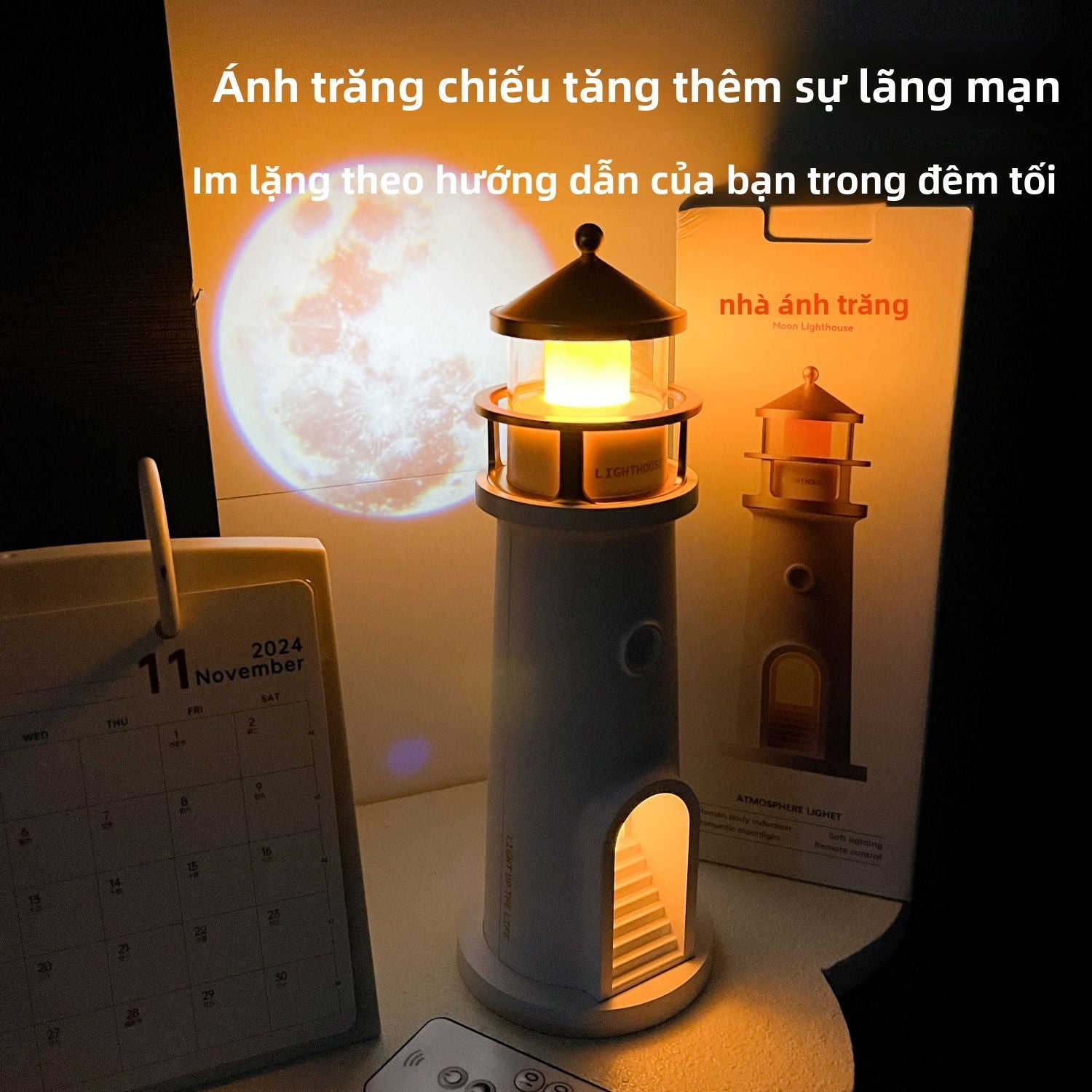 Đèn  ánh trăng ngọn hải đăng âm thanh Bluetooth đèn bàn mùa tốt nghiệp tặng quà sinh nhật nam